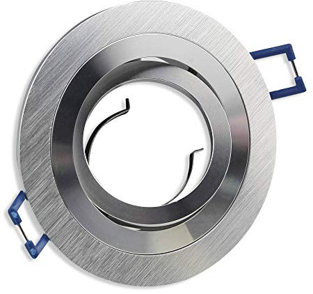 Einbaustrahler Rahmen silber - rund schwenkbar - Einbaurahmen für GU10 MR16 Leuchtmittel - Ø80mm Bohrloch Einbau-Spot Strahler Einbauleuchte
