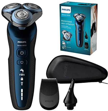 Philips Series 6000 Wet & Dry Herren Elektrorasierer mit Präzisionstrimmer und Nasentrimmer – S6650/48