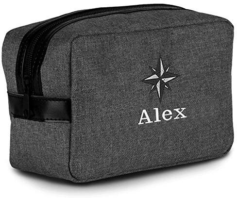 Trousse de Toilette chinée brodée Anthracite personnalisée