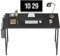 CubiCubi Computer Desk with Bag, 100cm Office Desk Study Writing Table for Home Office, Modern Simple Style, Black Metal Frame, Black