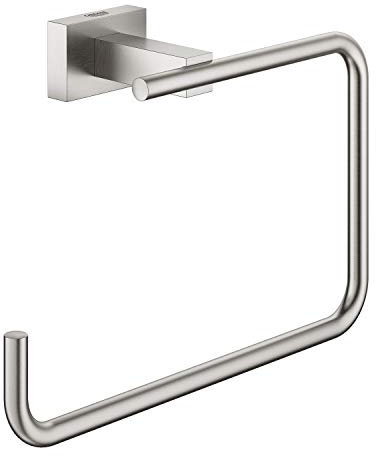GROHE Essentials Cube | Badaccessoires - Handtuchring | Verdeckte Befestigung | supersteel | 40510DC1