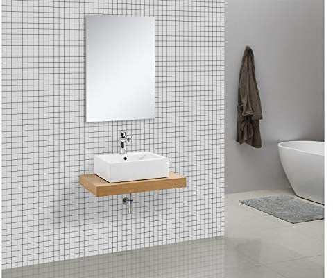 Waschtischkonsole OCEAN 75 x 50 cm Echtholz Eiche, Badezimmer Badmöbel Waschbecken Bad Waschtisch Echtholz