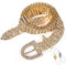 Barry.Wang Women Sexy Waist Chain Bling Full Diamond Belt Wedding Party Crystal Rhinestone Beads Sash Gold