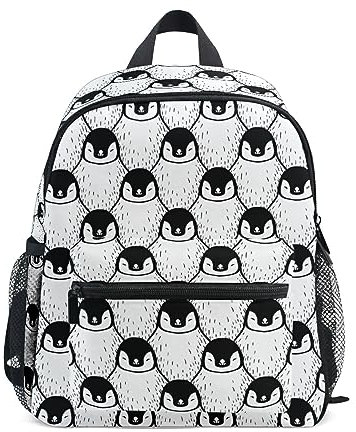 Kinderrucksack Junge Mädchen Kindergarten, Netter Pinguin Lässig Mini Backpack Büchertasche mit Brustgurt