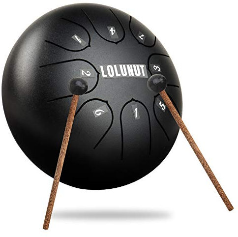 LOLUNUT Schlagzeug aus Stahl, 8 Töne, 15,2 cm, Percussion-Instrumente mit Musiknoten, anwendbar für Musikerziehung, Geistheilung, Yoga, Meditation – C-Dur