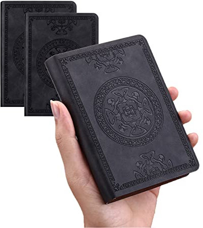 Mini-Tagebuch, A6, mit Ledereinband, dickes Papier, 140 Blatt, kleiner Taschenplaner für To-Do-Liste und Notizen, Notizen, Reisen, Business, Büro, Notizbuch zum Schreiben, Notizen, 2 Stück