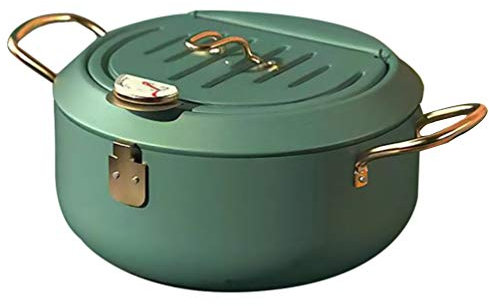 YARNOW Pentola Friggitrice Carbonio con Termometro Mini per Gas Ed Elettriche Design e
