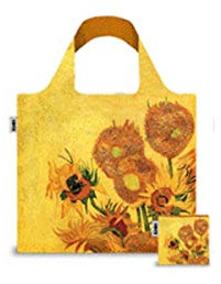 Kaos Borsa Pieghevole Shopper Richiudibile con Cerniera - Small - Borsa per la spesa, viaggi, palestra, Spiaggia - Van Gogh Girasoli - 30x35cm