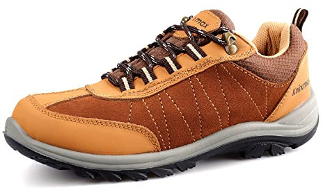 Knixmax Wanderschuhe Herren Wasserdicht Sommer Trekkingschuhe Leichte Outdoorschuhe Trekking-& Wanderhalbschuhe Bräunen Gr.44