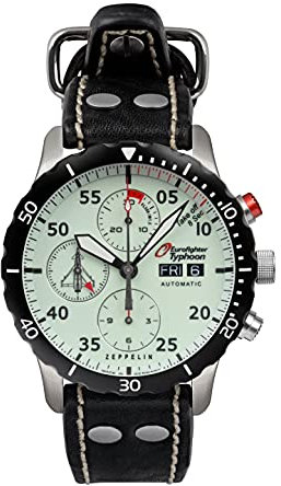 Zeppelin Herrenuhr Serie Eurofighter Automatik Chronograph ETA Valjoux 7750 Saphirglas Datum 7218-5