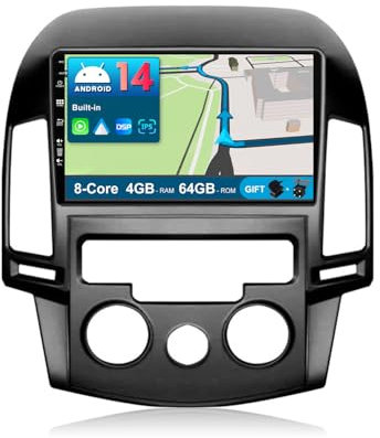 JOYX Android 13 Autoradio Passt für Hyundai I30 (2006-2011) - 4G+64G - Eingebaut DSP/Carplay/Android Auto - Kamera MIC KOSTENLOS - 9 Zoll 2 Din - Lenkradsteuerung 4G WiFi BT DAB Fast-Boot 360-Kamera