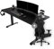 Ultradesk Momentum Table d'ordinateur Bureau de Jeu 152,5x70 cm + Table de Jeu Throne Chaise de Jeu Tapis de Souris XXL Support pour téléphone Portable Porte- en Acier avec Renforts Noir