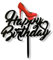 Craft Cart Acrylic Cake Topper Happy Birthday Red High Heel Shoes Girl Decoration Party