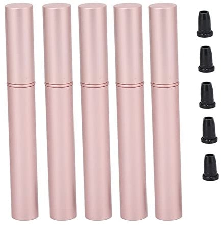Sonew 5 pcs Empty Eyeliner Tubes, 4ml Aluminum Metal Portable Eyelash Growth Liquid Bottle, Beauty Makeup Refillable Container