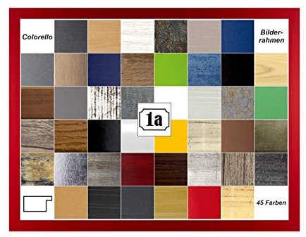 Colorello Deluxe Puzzlerahmen 48x68 cm Bilderrahmen Rot Ferrarirot Knallrot Hintergrund Weiss Antireflex Kunstglas