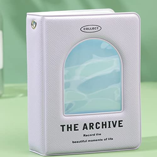 runrayay 3-Zoll-Fotokarten-Album Kpop Mini-Fotoalbum, hohler Fotokarten-ID-Halter mit Fenster, 40 Taschen für Kamera – Lila