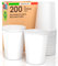 Lot de 200 gobelets en papier blanc 200 ml écologiques biodégradables jetables fabriqués en Italie pour emporter des boissons chaudes à l'eau – Produit et emballé en Italie