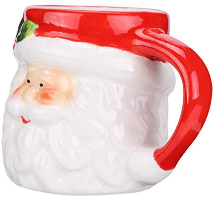 ABOOFAN Tazza in Ceramica Natalizia A Forma Di Babbo Natale Tazza Per Bere Caffè Tè E Acqua