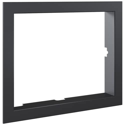 Kratki Rahmen für Dekorativen Kamineinsatz 90° Einfache Montage aus Pulverbeschichtetem Stahl Schwarz 4,9x2x3 cm