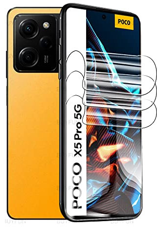 Snailcanfly 2 pcs películas de hidrogel para Xiaomi Poco X5 Pro 5G 6.67 Protectores de pantalla de TPU Transparente flexible suave A prueba de explosiones NO vidrio templado