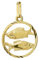 NKlaus Fisch Sternzeichen 585 Gelb Gold 14 Karat 15mm Kettenanhänger Horoskop Zodiak 13329