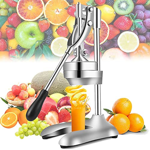 KRUZZO Professionelle Zitruspresse aus Edelstahl, Orangenpresse, handelsübliche, abnehmbare Limettenpresse, Handpresse, manuelle Fruchtpresse für frische Zitrone, Granatapfel, Limette