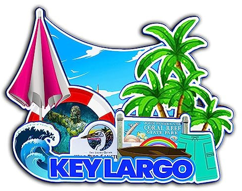Key Largo Florida USA Magnet Fridge Magnet Wooden 3D Landmarks Travel Collectible Souvenirs Decoration Handmade -2691