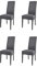 t m c s Tommychairs - 4er Set Moderne Stühle Chiara für Küche und Esszimmer, robuste Struktur aus lackiertem Buchenholz Farbe Dunkelgrau, gepolstert und mit Stoff in der Farbe Dunkelgrau bezogen
