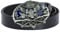 JIARY Leather Belt for Men Cowboy Western, Mens Belt with Skull Pattern Alloy Buckle Punk Belt,Black,110CM/43.3''