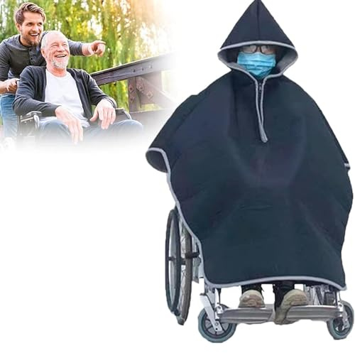 QiuShuiDr Rollstuhldecke Winter Fleece Gefütterte Wrap Poncho Warm Komfortable Mit Reißverschluss Für Die Meisten Elektrischen/manuellen Rollstuhl (Color : B)