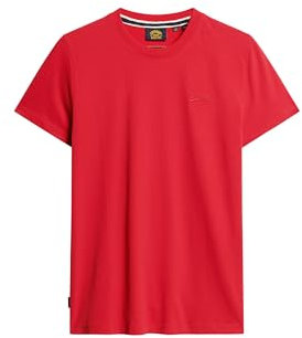 Superdry Herren Essential T-Shirt aus Bio-Baumwolle mit Logo Rouge Rot XXL