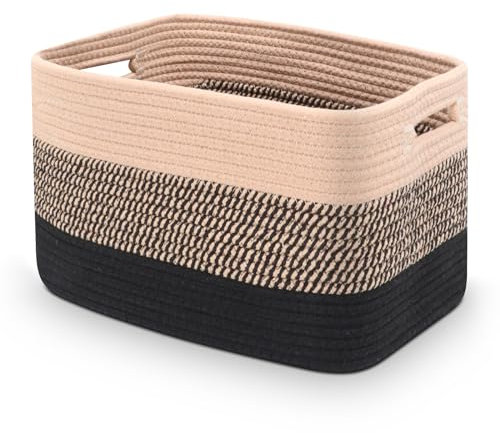 Aufbewahrungskorb, Rtdep Aufbewahrungskorb Geflochten mit Griffen, Handtuchkorb für Badezimmer,Wickelkommode Organizer, Dekokorb Körbe & Behälter, Spielzeug Körbe Aufbewahrung