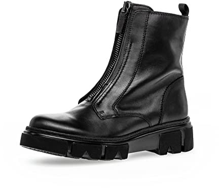 Gabor Damen Biker Boots, Frauen Stiefeletten,uebergangsschuhe,uebergangsstiefel,Winterstiefeletten,Winterschuhe,schwarz(Altsilber),46 EU / 11 UK