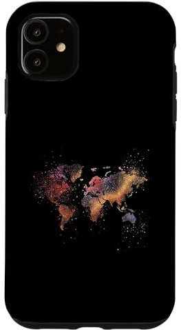 Weltkarte Pointillismus Hülle für iPhone 11