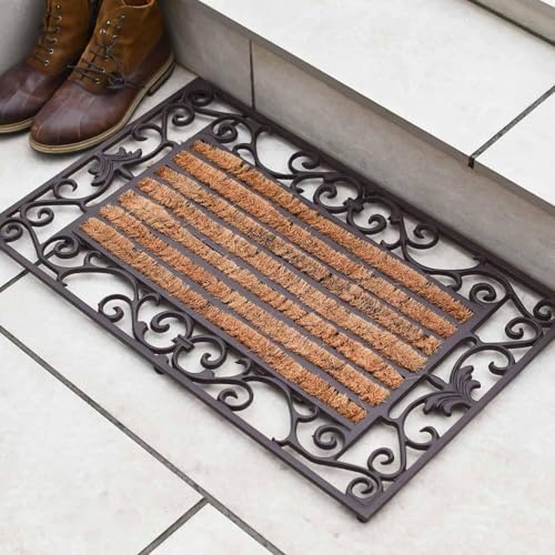 Black Country Metal Works Cast Iron 2-in-1 Ornate 'Lomond' Door Mat and Boot Scraper