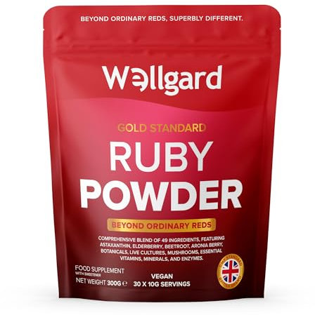 Wellgard Super Reds Powder, Ruby Powder, Vitamins, Minerals, Fruits, Botanicals, Fibre, Live Cultures, 300g