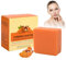 Kojisäure-Seife, Organic Turmeric Brightening Soap Bar, Kurkuma Seifenstück, Naturseife 100g Kurkuma-Seife mit Einem Schaumnetz für Gesicht und Körper Badeseife Reinigt und Hellt die Haut