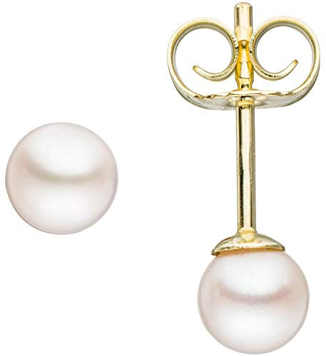 Paar Ohrstecker mit Akoya Perlen 4mm rund 585 Gold Gelbgold Ohrschmuck Damen