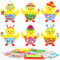 Ostern Basteln Kinder,12 Stück DIY Osterküken Deko für Kindern,Oster Bastelset,Osterküken Moosgummi Bastelset,Osterbasteln mit Kindern,Kinder Osterbastelset für Ostern