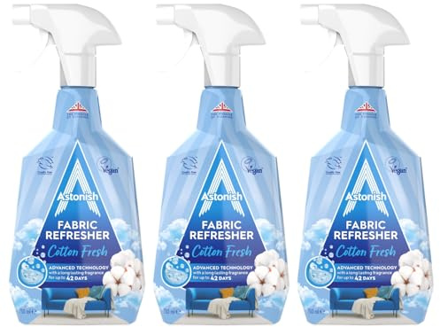 Astonish Fabric Refresher Spray for Freshening Clothes, Curtains, Carpets and Fabrics, Cotton Fresh Scent, Blue (3)