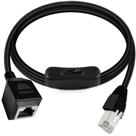 CY Cavo RJ45 CAT6 8P8C STP UTP maschio a femmina cavo di estensione con interruttore di segnale 304 On/Off LAN Ethernet cavo di rete patch (60 cm)