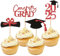 24 topper per cupcake con glitter, classe 2025, decorazioni per feste a tema, decorazioni per cupcake e lauree, colore rosso