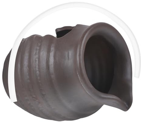 DECHOUS Keramik Wasserfallbrunnen Keramikgefäß Wasserzirkulation Garten Balkon Innenhof Wasserfallglas Dekoratives Brunnengefäß Klein Platzsparend Mit Offener Öffnung