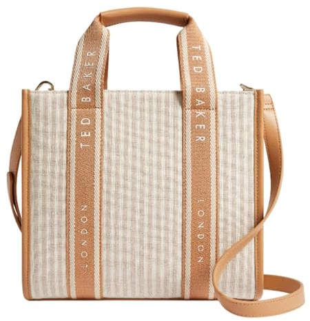 Ted Baker Harllee Striped Canvas Webbing Crossbody Bag Camel
