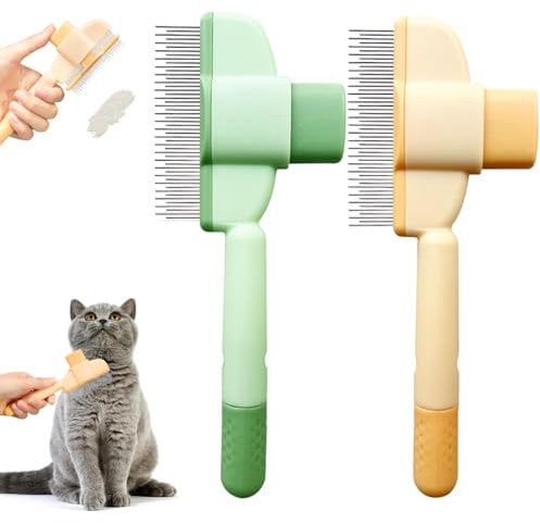 2 Stück Katzenbürste, Fellblitz Bürste für Haustiere, Katzenbürste, Ideal für Langhaarkatzen und Kurzhaarkatzen, Entfernt lose Haare, Fördert gesundes Fell, Perfekt für zu Hause