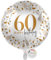 balloa Folienballon 60, runder Helium Ballon zum 60.Geburtstag, Geschenk für Männer oder Frauen, Deko für runde Geburtstagsfeier, Folienballon befüllbar mit Luft oder Helium, Partydeko, 33cm