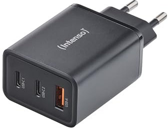 Intenso Power Adapter W65ACC GaN, 65W, Super schnelles Laden, für MacBook, Laptop, iPhone, Samsung Galaxy und mehr, schwarz