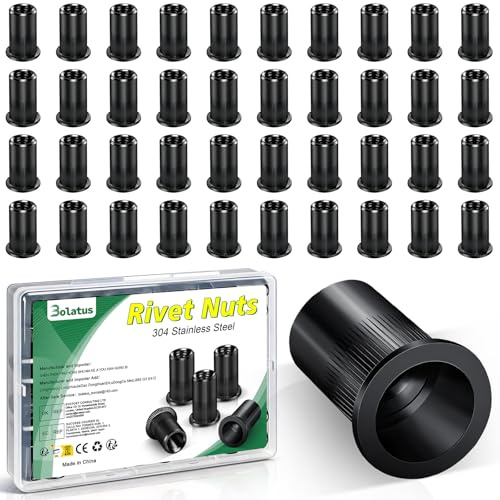50 Stück Nietmuttern M4, Bolatus 304 Edelstahl Blindnietmutter, Runde Flachkopf Gewinde Nietmuttern für Metall, Glasfaser, Kunststoff, Rohre usw