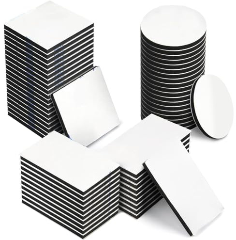 Paquete de 60 almohadillas adhesivas de doble cara, capacidad de carga de 5 kg, para paredes y casas, resistentes al agua, sin residuos (20 cuadrados + 20 vueltas + 20 rectángulos)