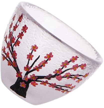 Mipcase Verre à Sake Peint Main Style Vintage avec Fleurs de Tasse à Vin Verre pour Eau Thé et Spiritueux Design Unique et
